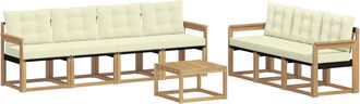 vidaXL Conjunto De Sof&aacute;s De Exterior 8 Uds. Blanco Y Crema Vidaxl