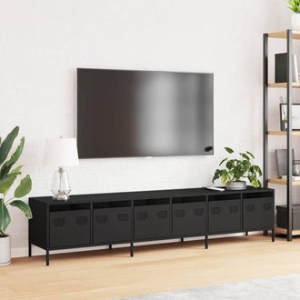 Berkfield Home TV Cabinet Black 202x39x43.5 cm Cold-rolled Steel
