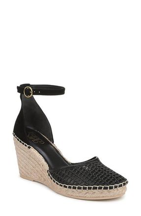Franco Sarto Idalia Espadrille Wedge in Black at Nordstrom, Size 6.5