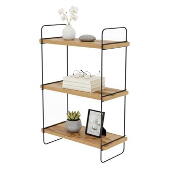 Dmora Estanter&iacute;a Djurici, Estante, Estante De Pared, Estanter&iacute;as Multiusos, 40x20h66 Cm, Roble - Dmora