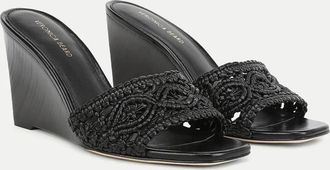 Veronica Beard Womens Ellen Macrame Wedge Sandals In Black