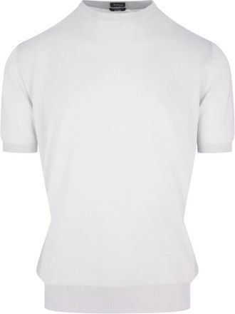 Kiton Wit katoenen T-shirt met ronde hals - Heren - Ronde hals truien - Wit - XL - Katoen - Truien & Vesten