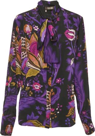 Roberto Cavalli Blusa a fiori - Viola