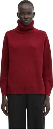 Maison Kitsun&eacute; Merino Wool Comfort Turtleneck - Dames - Coltruien - Rood - L - Katoen - Truien & Vesten