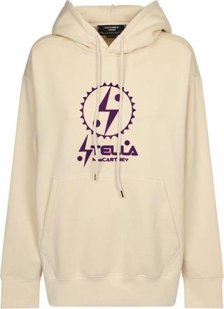 Stella McCartney Logo Hoodie - Dames - Hoodies - Beige - 2XS - Katoen - Hoodies & sweatvesten