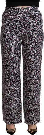 Michael Kors High Waist Straight Broeken - Dames - Straight fit broeken - Zwart - S - Polyester - Broeken
