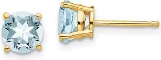 Diamond2Deal 14k Yellow Gold Aquamarine Earrings