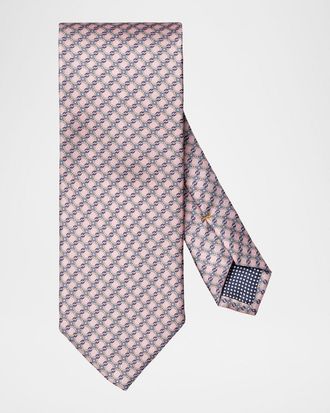 Eton Men & apos;s Geometric Circle Print Silk Tie