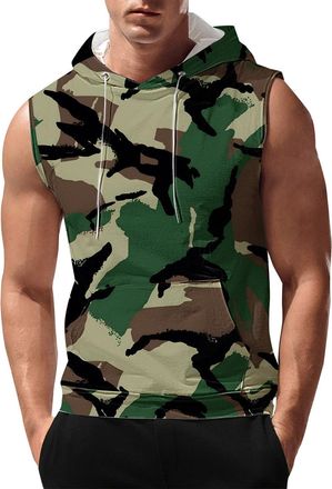 Generic Sleeveless Gym Vest for Men Muscle Tank Top Mens Workout Tank Tops Sleeveless Gym Hoodies Bodybuilding Muscle Cut Off T Shirts for Indoor Outdoor Spor