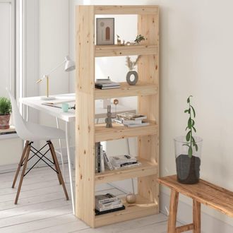 Berkfield Home Book Cabinet/Room Divider 60x30x167.5 cm Solid Wood Pine in Brown
