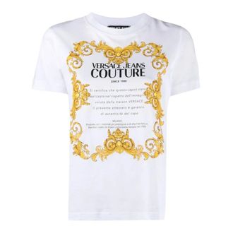 Versace Jeans Couture White Cotton T-Shirt with Front Print