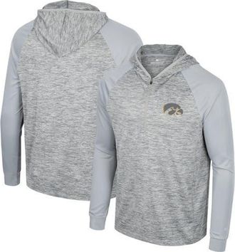 Colosseum Mens Colosseum Gray Iowa Hawkeyes Cybernetic Raglan Quarter-Zip Hooded Top at Nordstrom, Size Medium