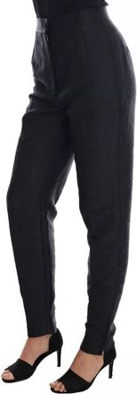 Dolce & Gabbana Black Floral Brocade High Waist Womens Pants