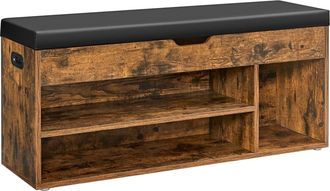 Vasagle Banco zapatero de 30 x 100 x 44 cm de color marr&oacute;n r&uacute;stico