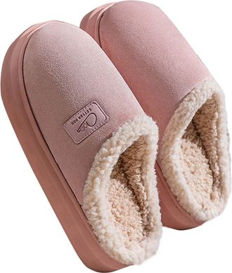 Generic RIKAY Sherpa Fleece Womens Slippers Womens Warm Memory Foam Slippers Comfy Cosy Plush Fleece Lined Indoor Platform House Shoes Anti-Slip Clog Slippers