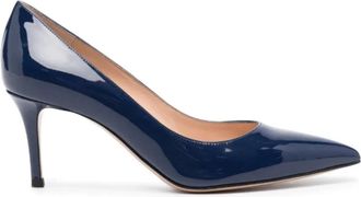 Gianvito Rossi Navy Patent Pumps - Dames - Pumps - Blauw - 40 EU - Leer - Schoenen