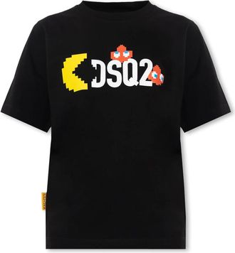 Dsquared2 Zwart T-shirt met ronde hals - Dames - T-shirts - Zwart - M - Katoen - Tops