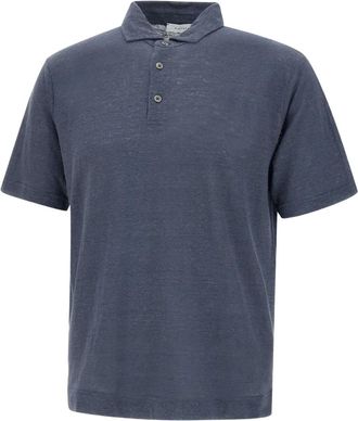 Diktat Polo in lino - Blu