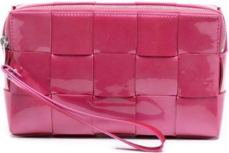 Bottega Veneta Pre-owned Bottega Veneta Patent Intrecciato Cassette Clutch Ladies B09772025L