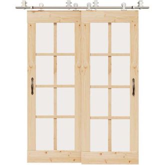 vidaXL Vidaxl - Kit De Herrajes Para Puerta Corredera 183 Cm Acero Plateado