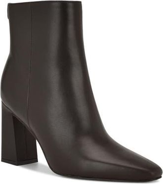 Nine West Reraye Bootie in Dark Brown Leather at Nordstrom, Size 10.5