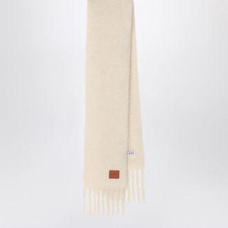 Loewe Sciarpa bianca in lana e mohair