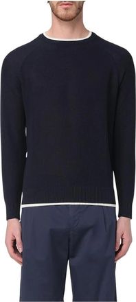 Eleventy Katoenen Sweater met Ronde Hals - Heren - Ronde hals truien - Blauw - XL - Katoen - Truien & Vesten