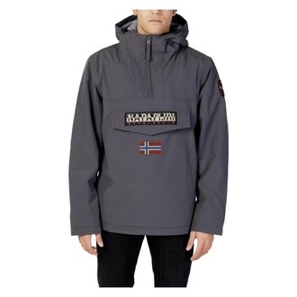 Napapijri Jassen, Heren, Grijs, M, Nylon, Grijze Ritsjas Lange Mouw Nylon