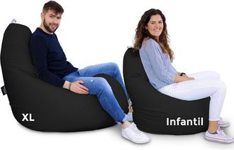 Happers Puff Pera Relax Polipiel Negro Happers Xl