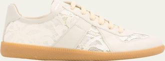 Maison Margiela Replica Lace and Leather Low-Top Sneakers