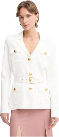 Elisabetta Franchi Dames, Jassen, Wit, Maat: M Spandex