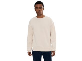 Beyond Yoga Luxefleece Crew Neck Pullover Mens Sweatshirt Bone : MD, Cotton/Polyester