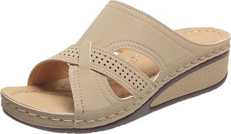 Generic 2026 Womens Shoes Platform Sandals Fashionable Bohemian For Women (Khaki, 6.5)