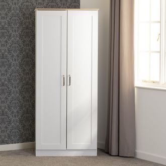 Seconique Portland 2 Door Wardrobe in White