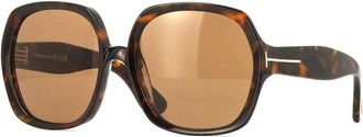 Tom Ford Sunglasses Square Full Rim, Shiny Black Frame And Smoke Lens Ft122101A