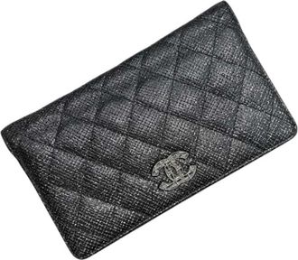 Chanel Pre-owned Wallets, female, Black, Size: ONE SIZE Pre-owned Vintage Long Wallet (bi-fold)