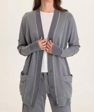 Xcvi Trude Throw-On Cardigan In Grey