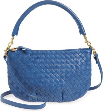 Clare Vivier Medium Petit Moyen Woven Leather Messenger Bag in French Blue at Nordstrom