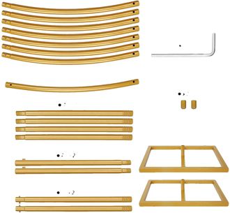 OEM Soporte Para Arco De Boda, Elegante Dise&ntilde;o Met&aacute;lico, F&aacute;cil Montaje, Dorado, 2,1 M &times; 2,4 M