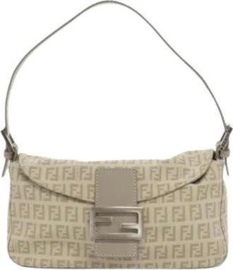 Fendi Pre-owned Shoulder Bags, female, Beige, Size: ONE SIZE Pre-owned Vintage Shoulder Bag