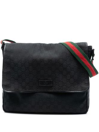 Gucci 2016-2025 GG Canvas Web Flap Messenger Bag crossbody bag - Black