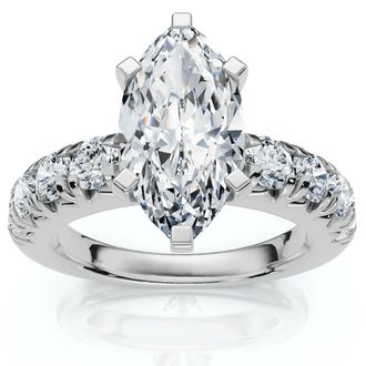 Pompeii3 Certified 2.80Ct Marquise Diamond Engagement Ring Gold Lab Grown