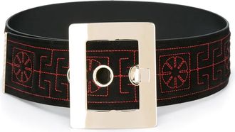 Versace Greek velvet belt - Nero