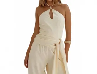 Runaway The Label Laura Key Hole Top In Butter