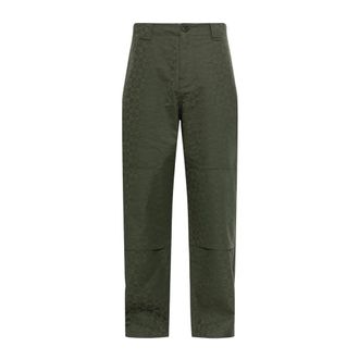 Kenzo Pantaloni Monogram - - Trousers - Uomo - Verde - XS