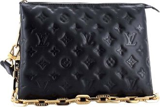 Louis Vuitton Black Monogram Embossed Leather Coussin Bag Pm (Authentic Pre- Loved)