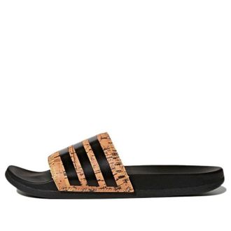 adidas Adilette Cloudfoam Plus Cork Slippers Black Orange CG3413