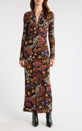 Farm Rio Lili Long Sleeve Floral Maxi Dress in Black at Nordstrom Rack, Size X-Small