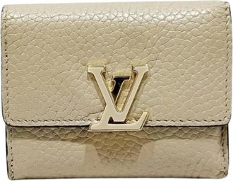 Louis Vuitton Pre-owned Tri-fold Portemonnee - Dames - Vintage Accessoires - Beige - ONE Size - Leer - Vintage