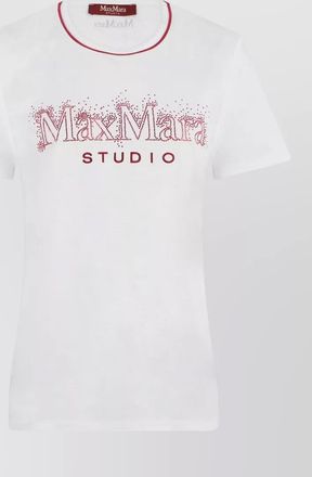Max Mara cotton jersey logo t shirt contrast trim